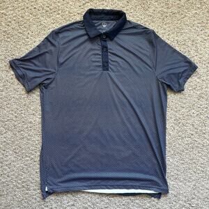 Graham Luxe Mens Polo Shirt Large Blue Wave Golf Performance Lightweight Outdoor